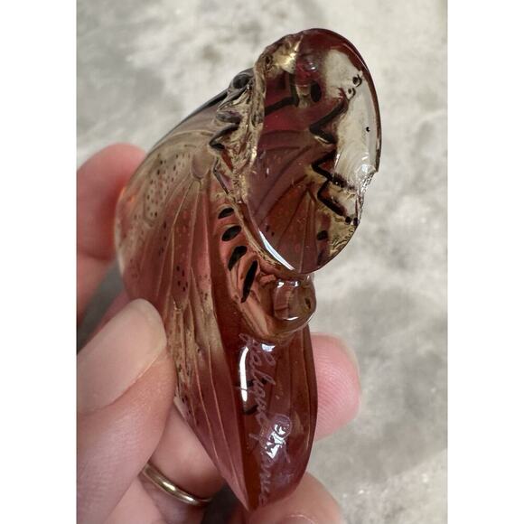 Lalique France Papillion Amber Art Glass Butterfly’s Figurine Set - Picture 13 of 13